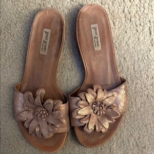 Women's Copper Metallic Floral Sandals by Paul Green Made in Austria